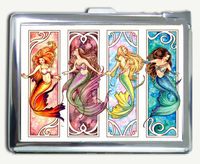 Mermaids Cigarette Case Lighter Wallet Card Holder