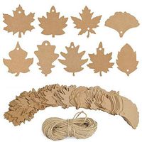Maple Fall Leaves Shape Gift Tags with 66 ft Natural Jute Twine, 180 pcs 9 Kind Fall Leaves Design Gift Labels for Thanksgiving Christmas Day and Holiday, Wedding, Parties, Arts and Crafts