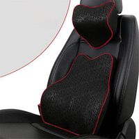 HANXIAODONG Memory Foam Lumbar Support Back Cushion Travel Ease Car Lumbar Kit Erognomic Design Support Back Cushion & Headrest Neck Pillow Universal for Seat Cushion Memory Foam Fit for Car Seat