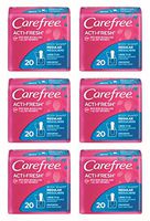 Carefree Acti-Fresh Body Shape Regular to Go Unscented Pantiliners, 20 Count (Pack of 6)