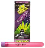 Kingpin Pure Hemp Flavored Wraps (Goomba Grape, 1 Pack) with Rolling Paper Depot XL Kewltube
