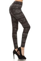 S708-PLUS True Ebony Print Fashion Leggings, Plus Size