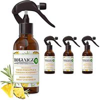 Air Wick Botanica Air Freshener Room Spray, Fresh Pineapple and Tunisian Rosemary, 350 sprays per bottle, Pack of 4, Essential Oils, Pineapple & Tunisian Rosemary