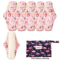 OHBABYKA Bamboo Reusable Sanitary Napkins Pads for Women (M, AW11)