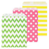 Just Artifacts Assorted Color/Pattern Paper 5-Inch x 7-Inch Favor Treat Bags (72pcs, Tropical)