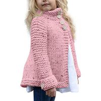 ☆HebeTop Toddler Kids Baby Girls Outfit Clothes Button Knitted Sweater Cardigan Coat Tops Pink