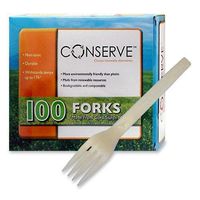Baumgartens Corn Starch Forks, Biodegradable, 100/BX, White (10231)