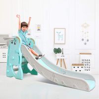 Upgraded Kids Slide Toy with Basketball Frame - 3 in 1 Indoor and Outdoor Climbing Stairs, Combine Mountain Climbing, Slides and Fun Shooting Games Great for Age 3-8 Years Toddler (Blue)