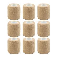 Banglijian Self Adherent Self Adhesive Tape, Cohesive Bandage Tape, Strong Elastic Sports Tape, 2 inches, 5 Yards, Pack of 9 (Skin Color)