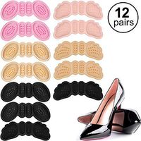 12 Pairs Heel Cushion Inserts Heel Shoe Grips Liner Non-Slip Heel Grips Shoe Pads Adhesive Shoe Inserts Liners for Men Women
