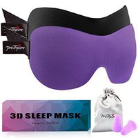 3D Sleep Mask (New Design by PrettyCare with 2 Pack) Eye Mask for Sleeping - Violet Contoured Eye Cover for Travel with Earplugs & Bag - Best Night Blindfolds