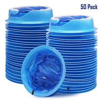 ATDAWN 50 Pack Emesis Bag, Disposable Vomit Bags, Aircraft & Car Sickness Bag, Nausea Bags for Travel Motion Sickness, 50 Pack (Blue)