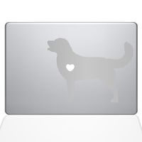 The Decal Guru I Love My Golden Retriever Decal Vinyl Sticker, 13" MacBook Air, Silver (1483-MAC-13A-S)