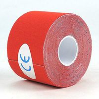 Sports Kinesiology Tape Roll - Athletic Injury Recovery First Aid Therapy Support - Elastic Breathable Cotton Waterproof Strong Adhesive (Red, 1 Roll)