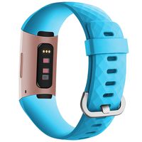 Goosehill Band Compatible for Fitbit Charge 3, Silicon Wristbands for Charge 3 SE Advanced Fitness Tracker, Adjustable Replacement Sport Strap for Women Men Sky Blue