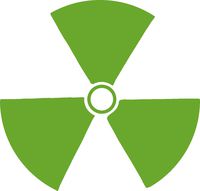 hBARSCI Nuclear Symbol Vinyl Decal - 5 Inches - for Cars, Trucks, Windows, Laptops, Tablets, Outdoor-Grade 2.5mil Thick Vinyl - Lime