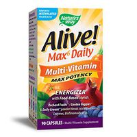 Nature's Way Alive!® Premium Max6 Daily Multi-Vitamin Energizer w/Food Based blends, 90 Vcaps