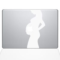 The Decal Guru Pregnancy MacBook Decal Vinyl Sticker - 11" MacBook Air - White (1281-MAC-11A-W)