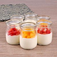 DHmart 1PC 100ml Candy Jar Glass Jars And Llids Milk Bottle Yoghourt Jelly Mousse Dessert Bottle Pudding Cup Glass Jar Glass Bottle Jar