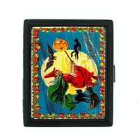 Perfection In Style Metal Cigarette Case Vintage Halloween Design 005