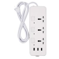 2 Prong Surge Protector, USB Power Strip with Universal Socket 3 Outlet Individual Switches Surge Protector Worldwide Travel Power Strip