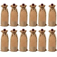 12PCS Wine Gift Bag with Drawstring,Uspacific 13.78×5.9inch Reusable Bottle Wrap Dresses Pouches for Birthday Wedding Party Favors Blind Tasting