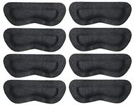 Premium Leather Heel Pads Grips Liners Inserts for Shoes Too Big,Unisex Prevent blisters，Shoe Filler Improved Shoe Fit and Comfort 4 Pairs-0.35inch Thicker(Black) …