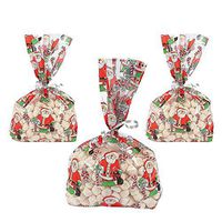 SANTA CELLOPHANE BAGS (12PC) - Party Supplies - 12 Pieces