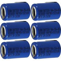 Powerton Six (6) NiMh 4/5 SubC Sub C 1.2V 1800mAh Rechargeable Batteries with Tabs