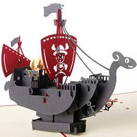 3D Greeting Cards Pirate Ship Children's Day Birthday Thank You Christmas Greeting