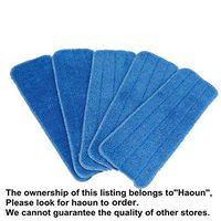 Haoun 5 Pcs Laminate Hardwood Floor Mop Microfiber Cleaning Pad Replacement Washable (Blue)