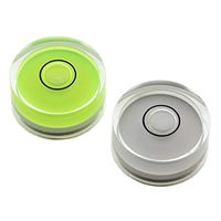 Driak 4 Pieces 15x8mm/0.6"x0.31" Plastic Vial Acrylic Housing Round Green and White Colour Mini Spirit Level Bubble Mini Bullseye Level Mini Tripod Level Tool Can Use for All Kinds of Miniature Level