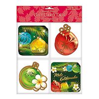 12 Pack Hawaiian Holiday Gift Tags Ornaments of The Islands