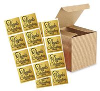 12pk 3 x 3 x 3" Kraft Brown Gift Candy & Party Favor Boxes with Thank You for Celebrating with Us Stickers