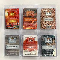 6 Pack Soy Wickless Candle Wax Bar Melts - If You Musk Pack of Woodsy, Masculine, or Musky scents. Smoky Cederwood, Black Spice, Autumn Warmth, Sandalwood, Black Teakwood, Cedar and Saffron
