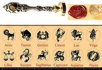 MNYR Capricorn Constellation Wax Seal Stamp Retro Silver Metal Handle Wedding Invitation Card Stationary Envelope Exceptional Gift Idea Custom Logo Personalized Wax Seal Sealing Stamp Wax Stick Kit