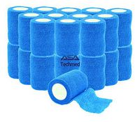 24 - Pack, 3” x 5 Yards, Self-Adherent Cohesive Tape, Strong Sports Tape for Wrist, Ankle Sprains & Swelling, Self-Adhesive Bandage Rolls (Blue)