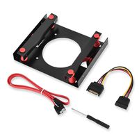 ELUTENG SSD Bracket 3.5 to 5.25 Adapter, Internal SSD Mounting Kit Hard Drive Shock Proof HDD Bay with SATA Cable and Power Cable