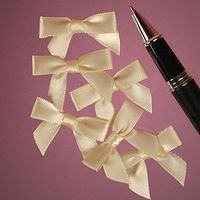 Mini Ivory Satin Bows - 1 3/8 x 1 - 50 Pack