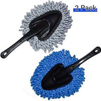Car Dash Duster, 2 Pack Multi-Functional Super Soft Microfiber Interior Cleaning Dirt Dust Brush and Home Use Dusting Tool Gray&Blue