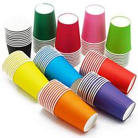 Holiday Party Disposable Cups, Weddding & Party Cups,Paper Cups For DIY 8OZ (Multicolor 100Count)