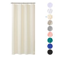 AmazerBath Plastic Shower Curtain, 36" W x 72" H Beige EVA 8G Thick Bathroom Plastic Shower Curtains No Chemical Odor with Heavy Duty Clear Stones and 6 Rust-Resistant Grommet Holes