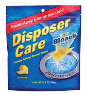 Glisten New Super Size Packageage DP06N-PB Disposer Care Foaming Garbage Disposer Cleaner-4.9 Ounces each Powerful Disposal Cleanser for Complete Cleaning of Entire DisposerNew Super Size Package 40 Packets Lemon + Plus Bleach