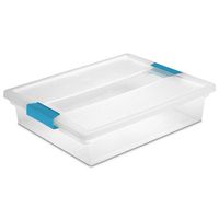 STERILITE Large Plastic File Clip Box Office Storage Tote Container with Lid (30 Pack)
