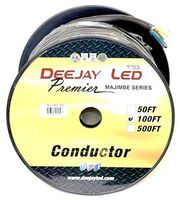 High Performance 100 Feet Of Four Conductor 14 Gauge Cable In Black Flexible Casing Cca Conductor Can Be Used For Speakers Or Other Electrical Applications DEEJAYLED TBH148C100