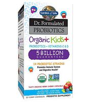 Garden of Life-Dr. Formulated Probiotics Organic Kids-Berry Cherry-Acidophilus and Probiotic Promotes Immune System,Digestive Health-Gluten,Dairy,Soy-Free,No Sugar Added-30 Chewables-Shipped Cold