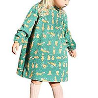 Driuankeji Fall Winter Clothes Toddler Girls Cotton Long Sleeve Printed Dress Casual Dresses for Kids Green