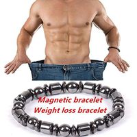 MSmask Magnetic Therapy Bracelet Weight Loss Unisex Round Black Stone Slimmy Health Care