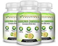 100% Pure 95% HCA Genuine Garcinia Cambogia Plus, Healthy Appetite Suppressant for Natural Weight Loss & Detox Diet. Plus Energy & Focus Booster - 100% Natural Supplement Extract. 3 Pack