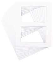 Golden State Art Pack of 10 - White Bevel Cut 8x10 Picture Mat for Two 4x6 Photo - Acid-Free with White Core Mats for Photographs, Prints, Artworks - Great for Graduations, Baby Showers, Frames